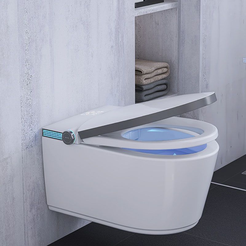 Elongated Toilet with Heated Seat Wall Mounted Bidet without Water Pressure Control