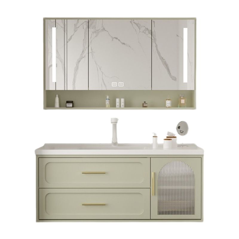 Bathroom Vanity Set Single-Sink Wall Mount Drawers Mirror Included Sink Vanity