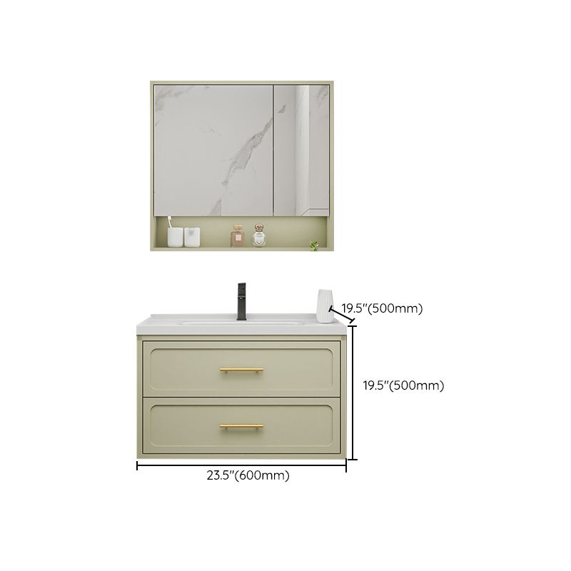 Bathroom Vanity Set Single-Sink Wall Mount Drawers Mirror Included Sink Vanity