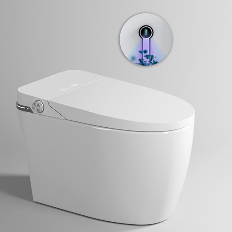 Elongated Floor Standing Bidet in White Smart Bidet with Heated Seat