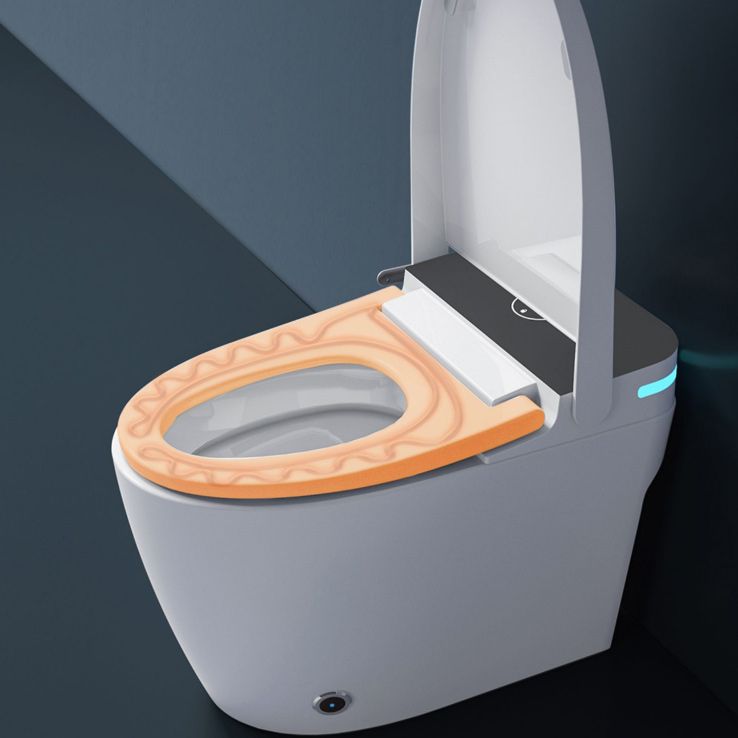 Foot Sensor Contemporary Plastic Bidets White Elongated Smart Toilet