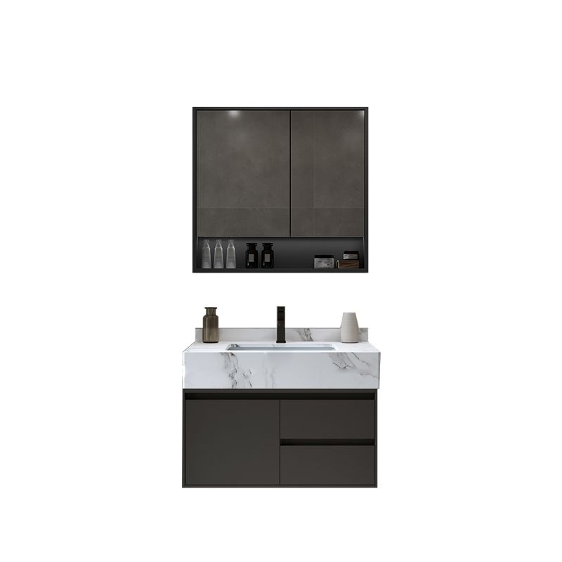 Modern Wall Mount Bathroom Sink Vanity Wood Sink Vanity with Mirror