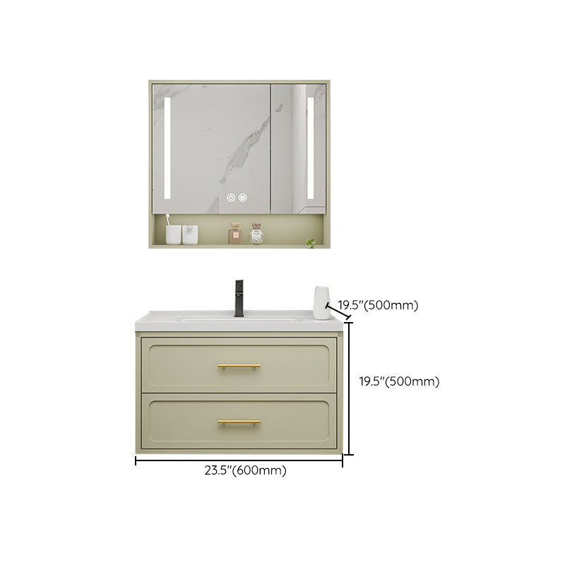 Bathroom Vanity Set Single-Sink Wall Mount Drawers Mirror Included Sink Vanity