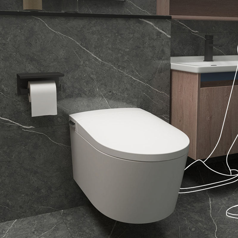 Contemporary Elongated Wall Hung Toilet Set with Temperature Control