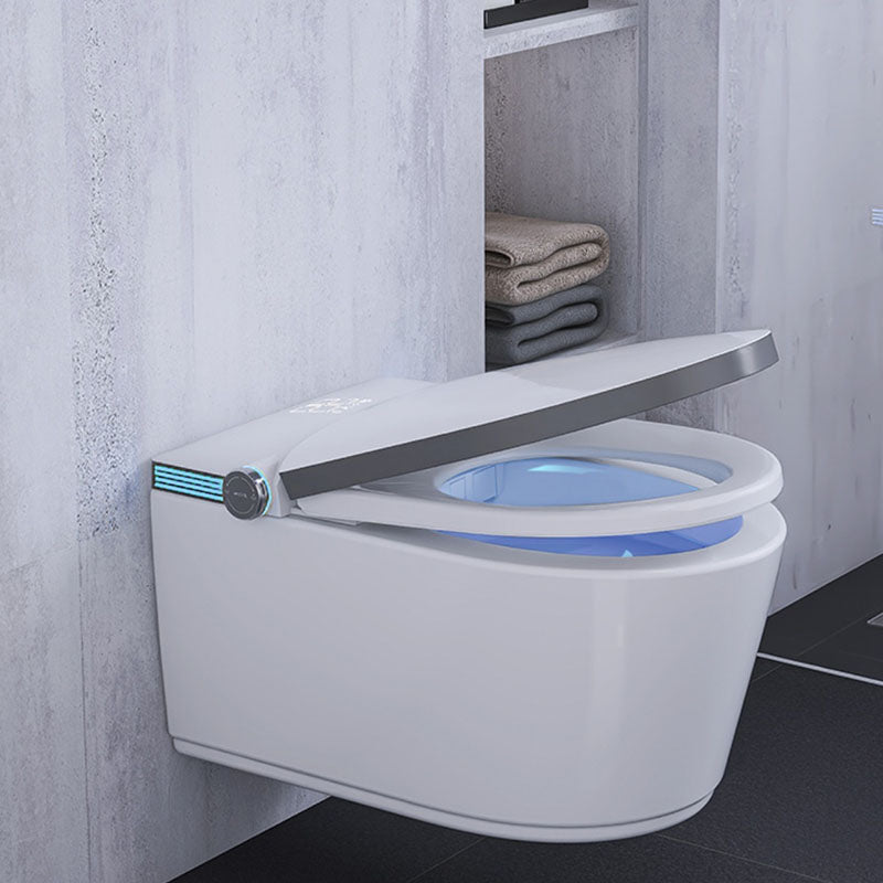 Elongated Toilet with Heated Seat Wall Mounted Bidet without Water Pressure Control