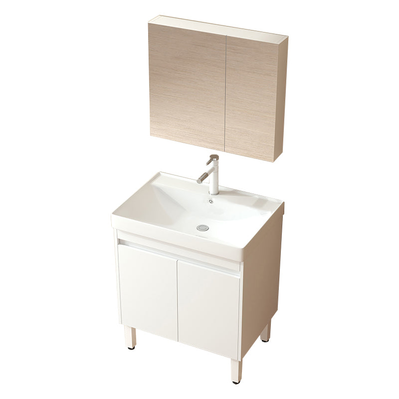 Wooden Sink Vanity Modern White Single-Sink Rectangular Vanity Set