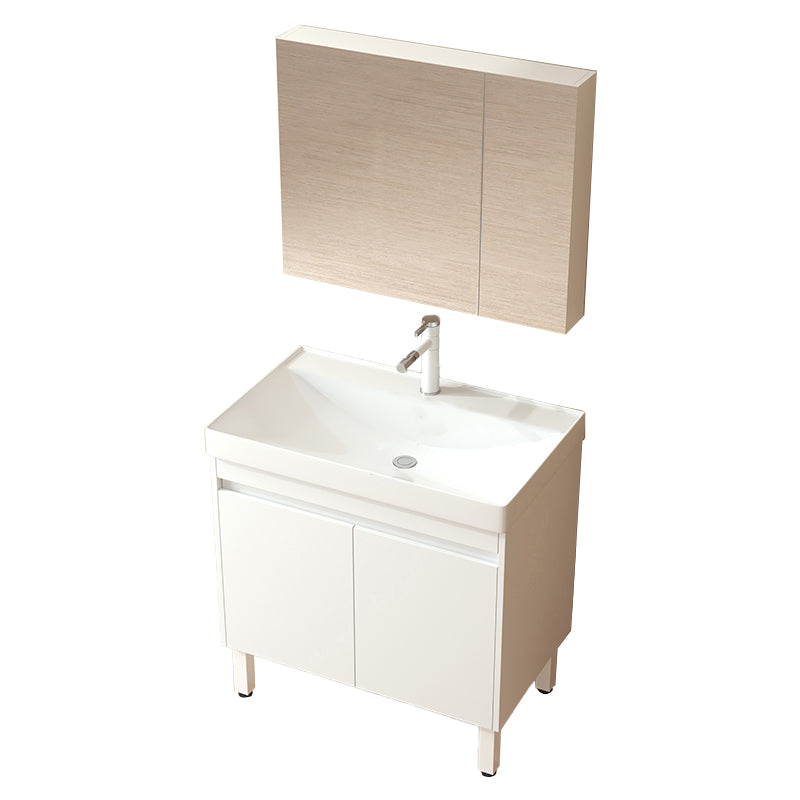 Wooden Sink Vanity Modern White Single-Sink Rectangular Vanity Set