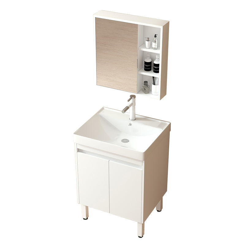Wooden Sink Vanity Modern White Single-Sink Rectangular Vanity Set