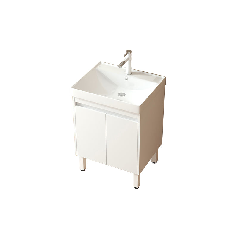 Wooden Sink Vanity Modern White Single-Sink Rectangular Vanity Set