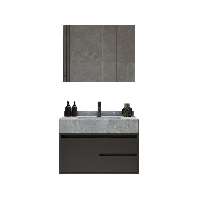 Modern Wall Mount Bathroom Vanity Set Stone Bathroom Vanity with Mirror