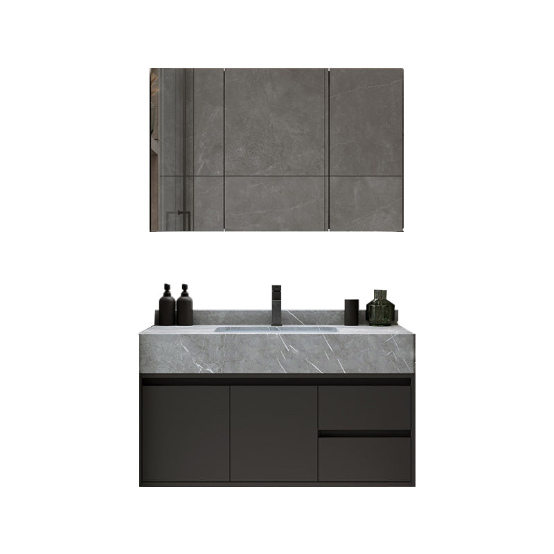 Modern Wall Mount Bathroom Vanity Set Stone Bathroom Vanity with Mirror