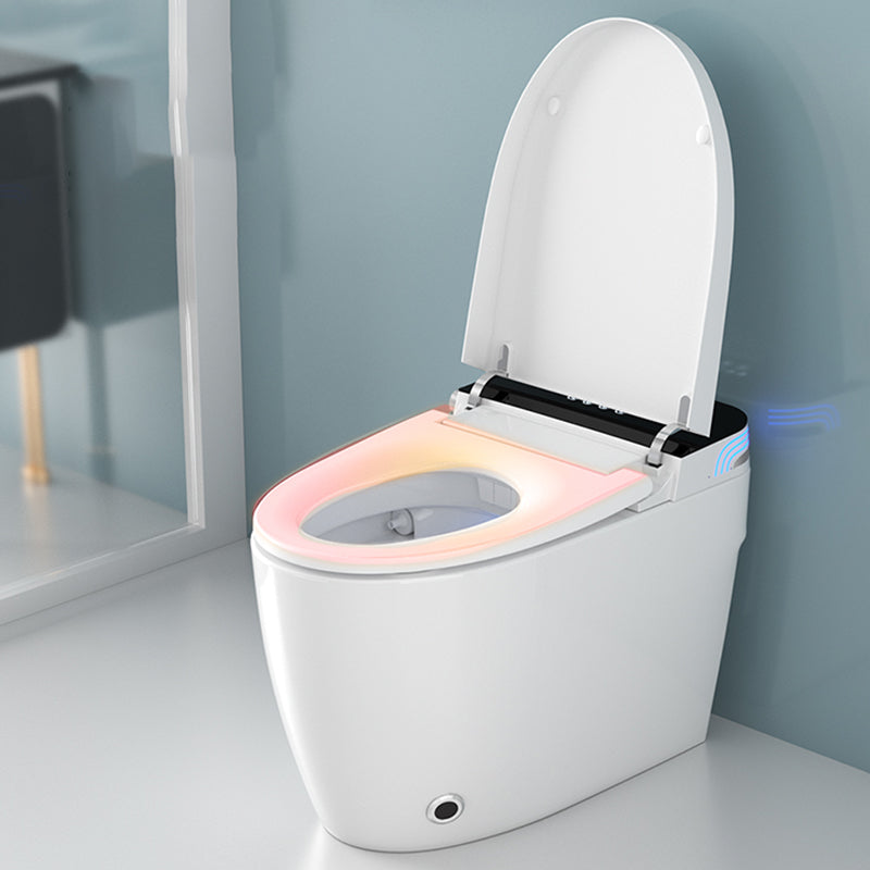 Elongated Floor Mount Bidet in White Egg Shaped Smart Bidet with Heated Seat