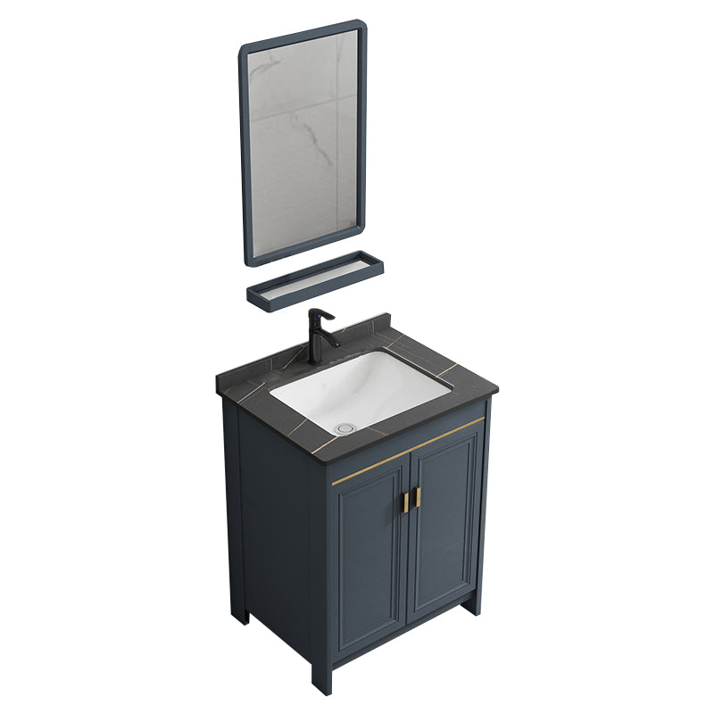 Freestanding Bathroom Vanity Single-Sink Glam Metal Base Rectangular Vanity Set