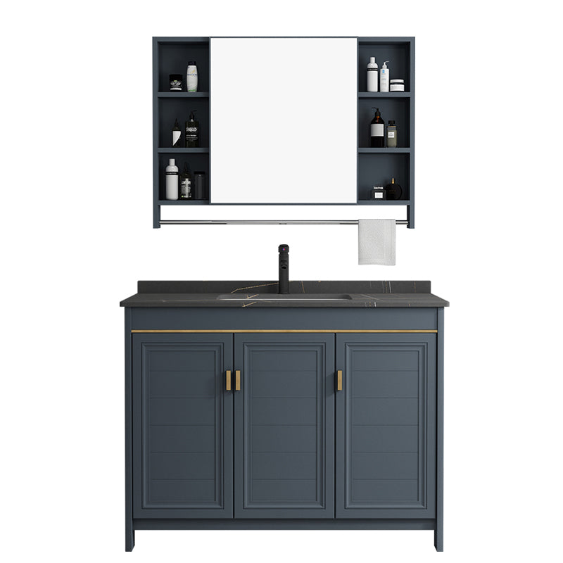 Freestanding Bathroom Vanity Single-Sink Glam Metal Base Rectangular Vanity Set