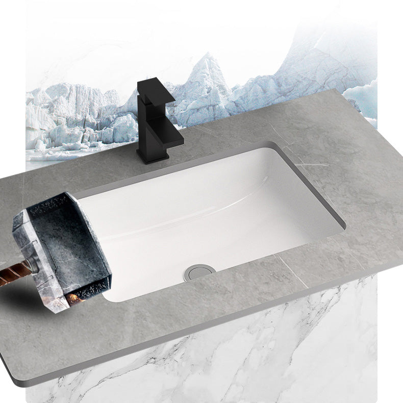 Modern Metal Frame Bath Vanity Single Rectangular Freestanding Vanity