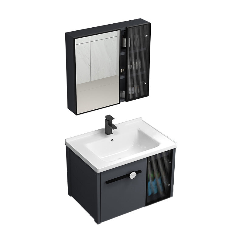 Modern Metal Frame Bath Vanity Single Rectangular Freestanding Vanity