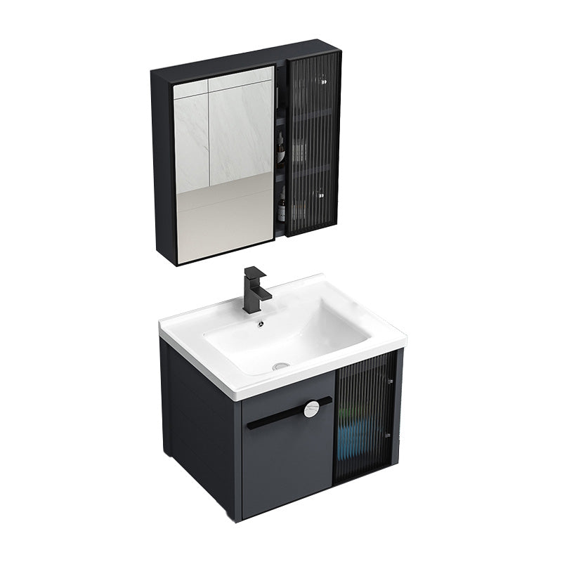 Modern Metal Frame Bath Vanity Single Rectangular Freestanding Vanity