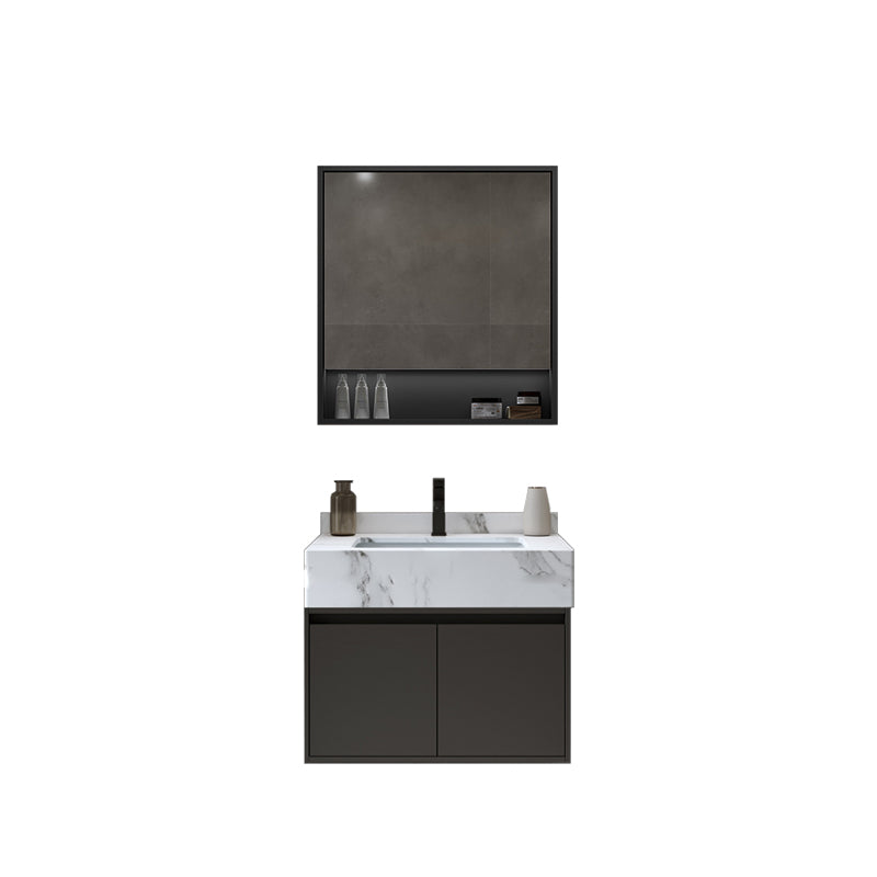 Modern Wall Mount Bathroom Sink Vanity Wood Sink Vanity with Mirror