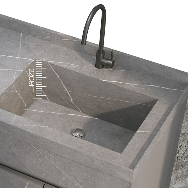 Metal Freestanding Faucet Included Bathroom Vanity Set with Sink