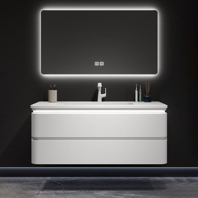 Wall Mount Modern Bathroom Vanity Set with Mirror Faucet Sink