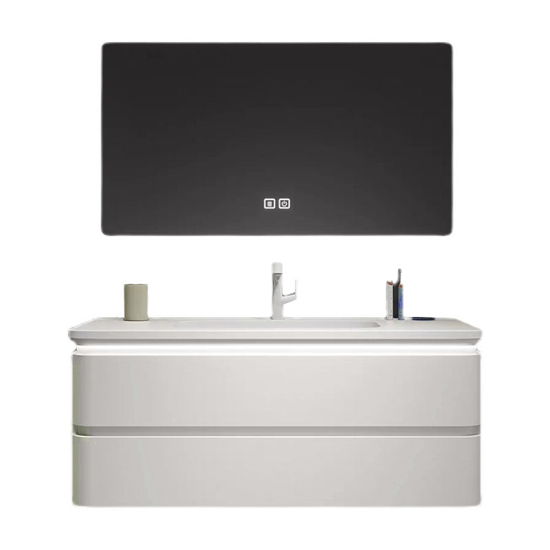 Wall Mount Modern Bathroom Vanity Set with Mirror Faucet Sink