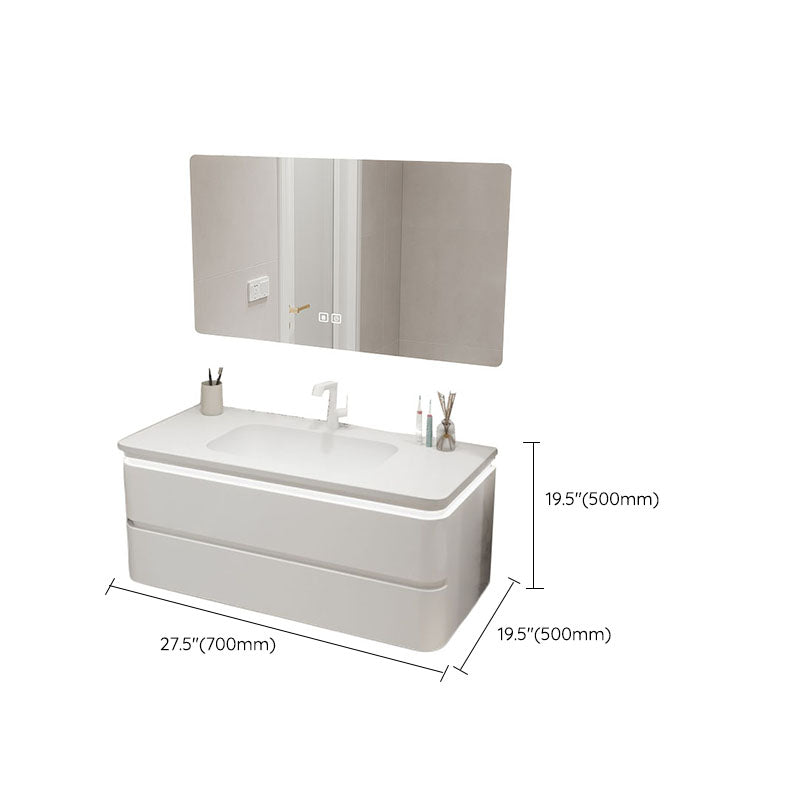 Wall Mount Modern Bathroom Vanity Set with Mirror Faucet Sink