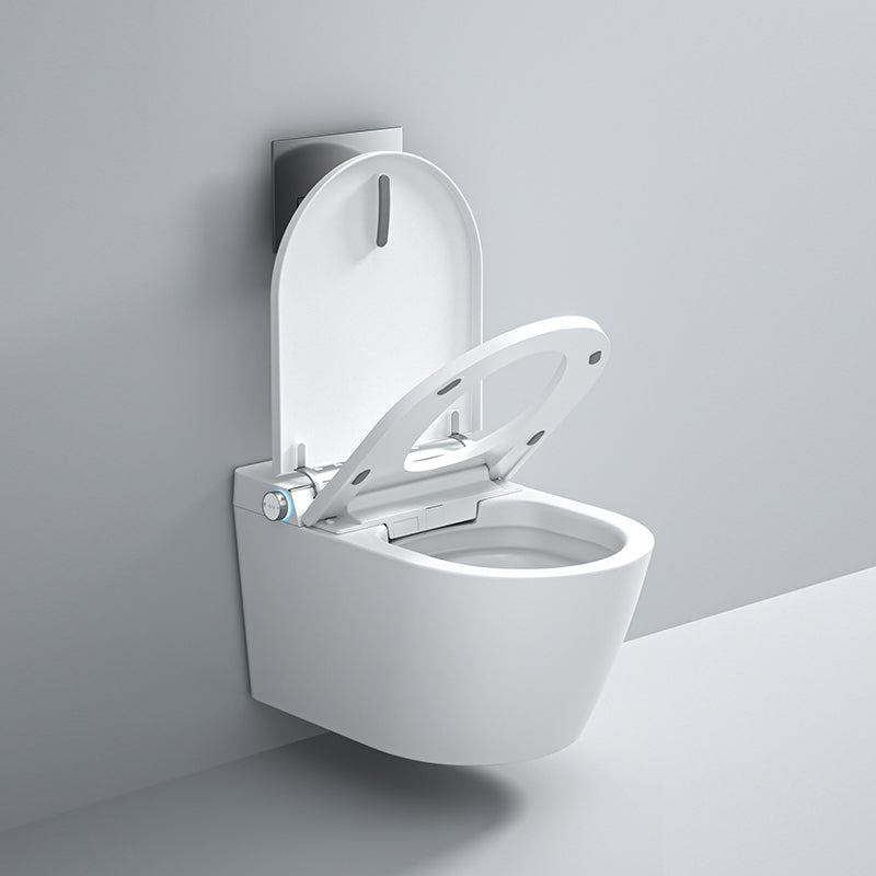 White Ceramic Wall Hung Toilet Set with Temperature Control Elongated