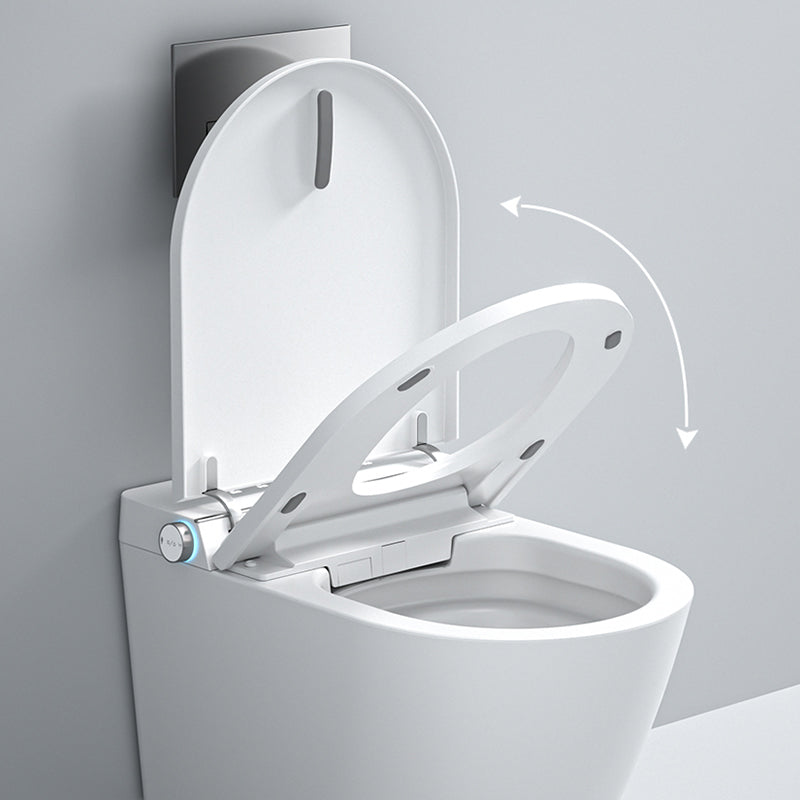 White Ceramic Wall Hung Toilet Set with Temperature Control Elongated