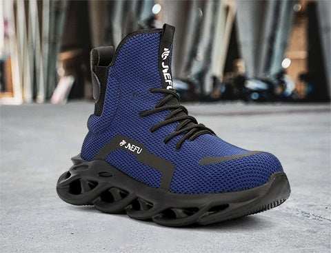 navy blue work boots