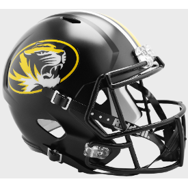 Missouri Tigers Full Size Speed Replica Football Helmet Anodized Black - NCAA