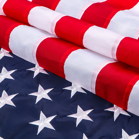 American Flag with Embroidered Stars