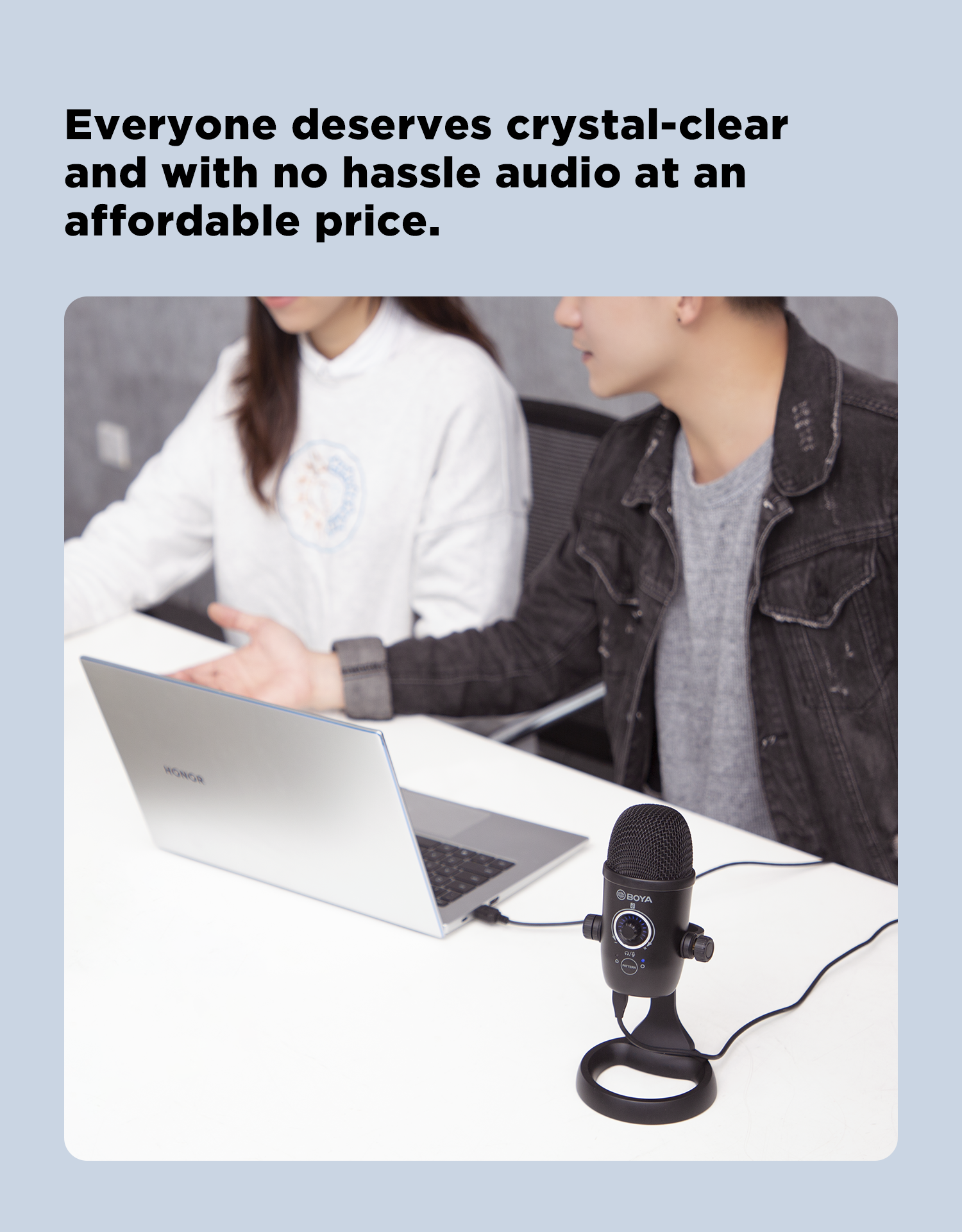 BOYA USB Streamming/Podcasting Switchable Cardioid/Omni Condenser On-S