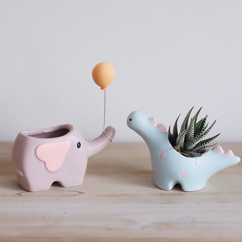 Cute pastel ceramic succulents planters