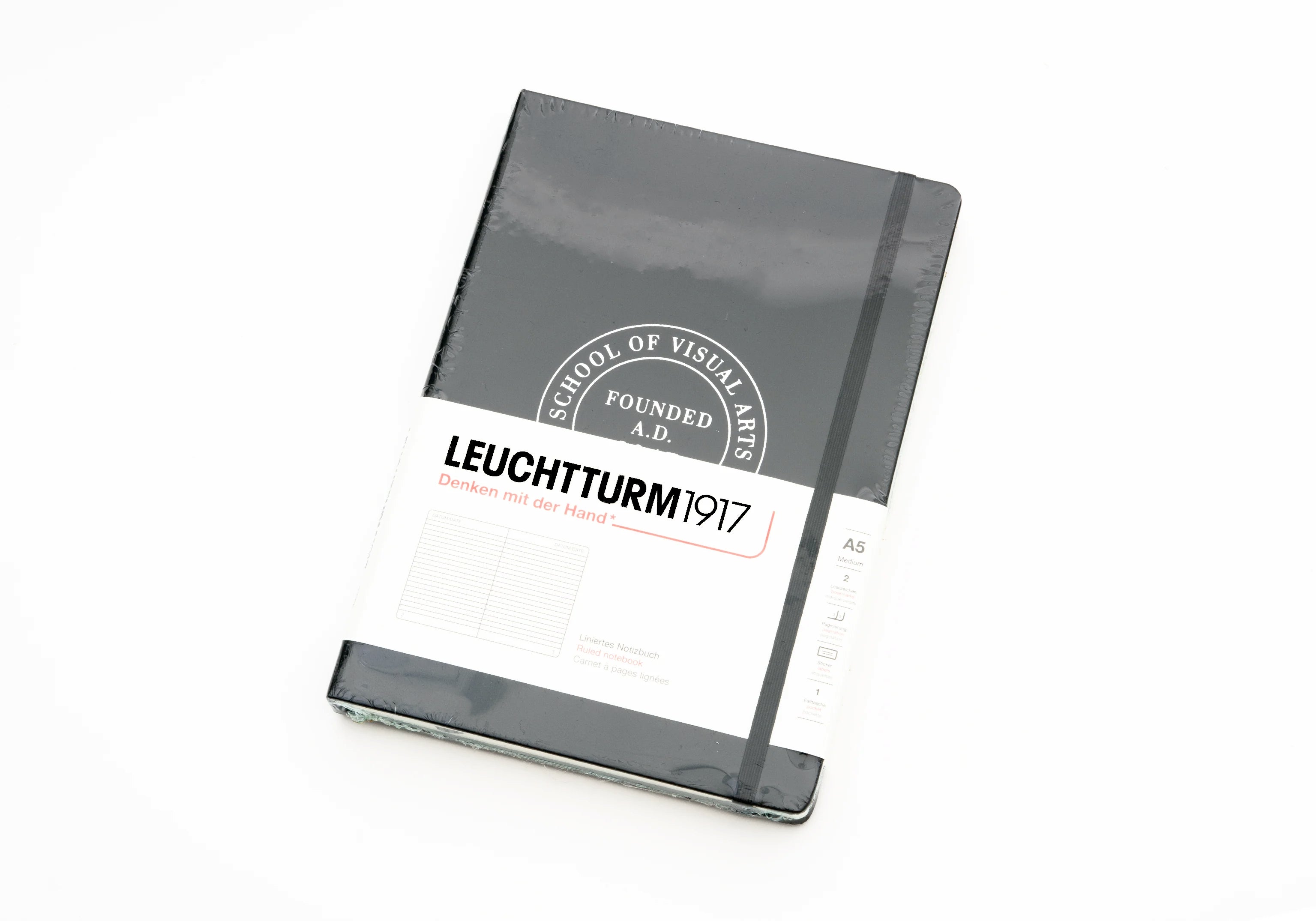 Leuchtturm1917 Embossed SVA Seal Logo Notebook - Black (Ruled)