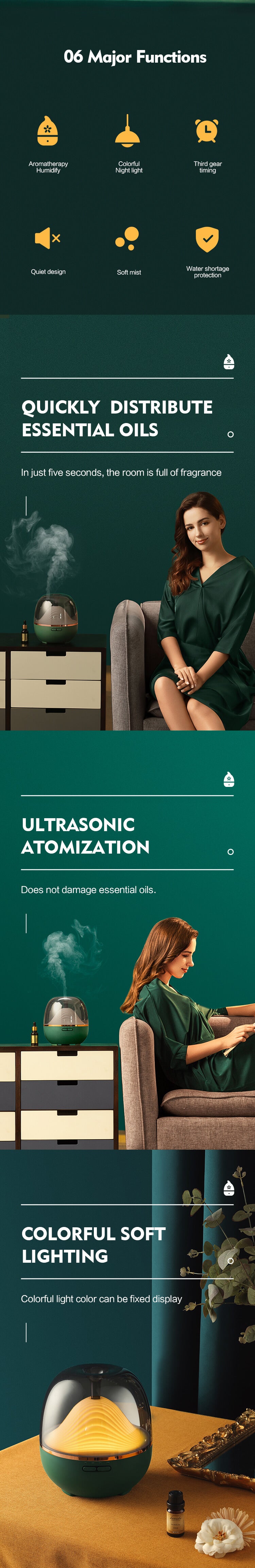 600ml LED Color Electric Essential Oil Mountain Ultrasonic Humidifier Aromatherapy Diffuser For Hotel Home