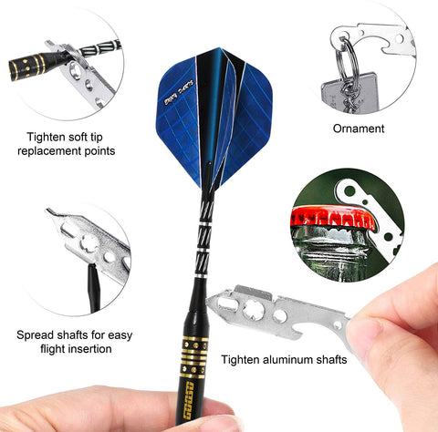 and Darts Sharpener with an Gift Box ICEIVY 12 Packs Steel Tip Darts Set 22 Grams with Non-slip Aluminum Alloy Shaft & Diffferent Style Flights 