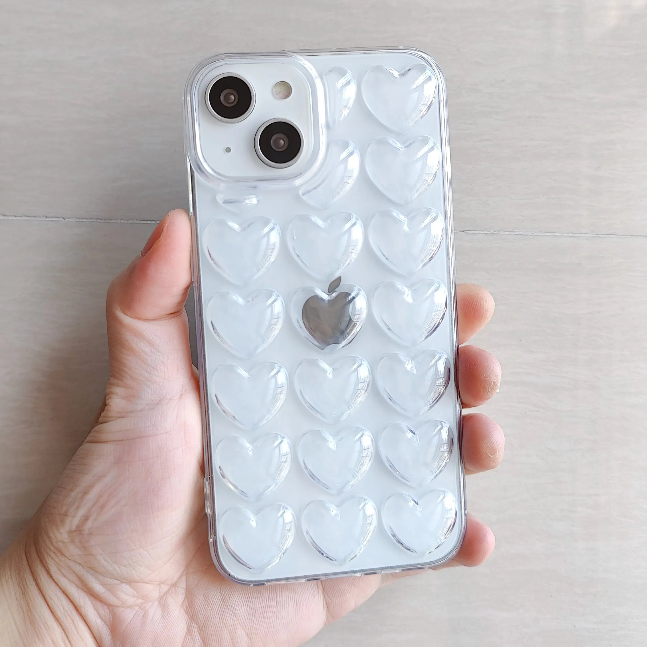 3D Bubble Pop Heart For iPhone 15 Series