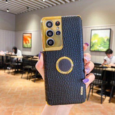 Luxury Leather Magnetic Ring Holder Phone Case For Samsung Galaxy Note 20 Series