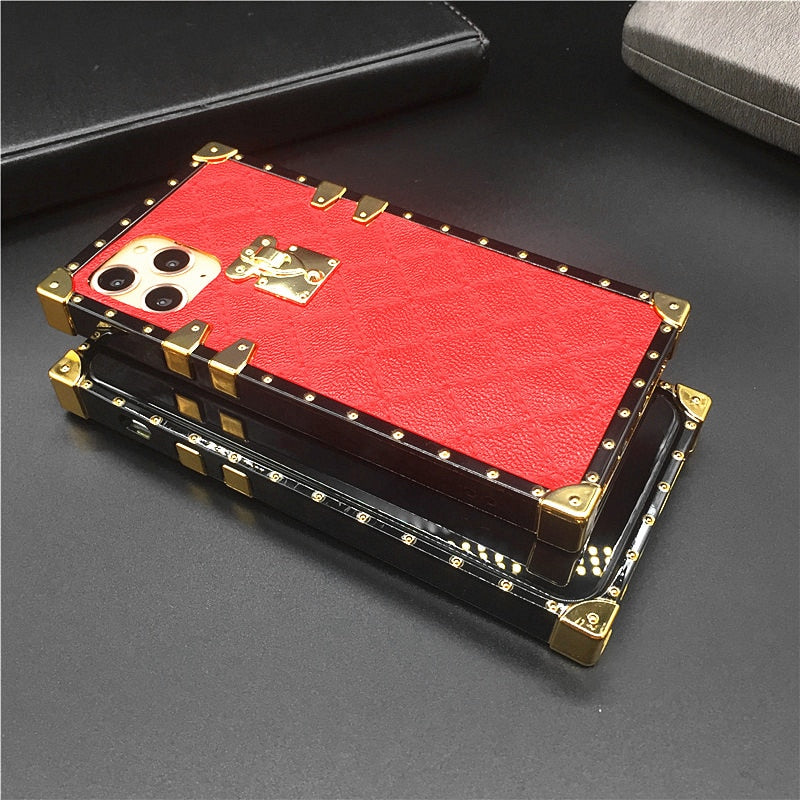 Luxury Square Plaid Cover Leather Phone Case For iPhone 11, iPhone 11 Pro, iPhone 11 Pro Max