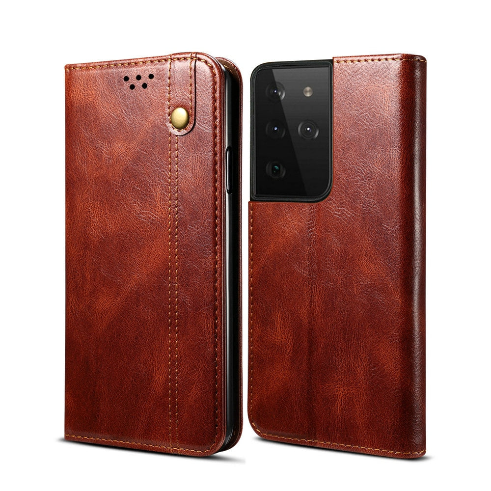 Case Luxury PU Leather Shockproof Flip Cover For Samsung Galaxy S21 Series