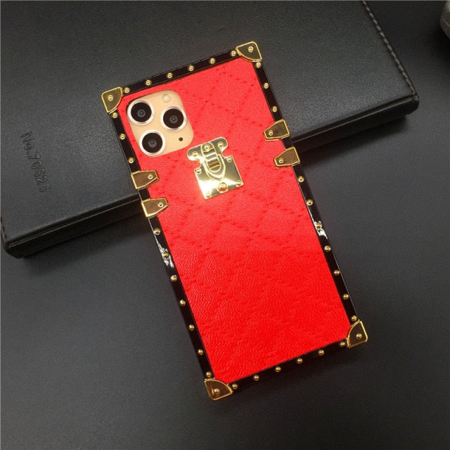 Luxury Square Plaid Cover Leather Phone Case For iPhone 11, iPhone 11 Pro, iPhone 11 Pro Max