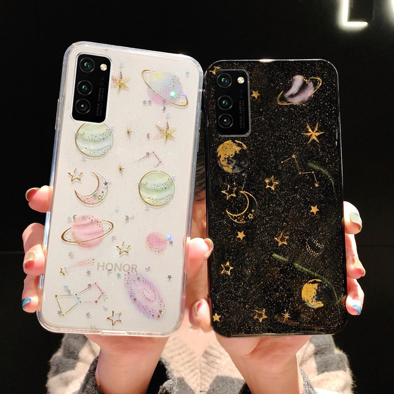 Glitter Planet Star Phone Case For Samsung Galaxy S21, S21 Plus, S21 Ultra