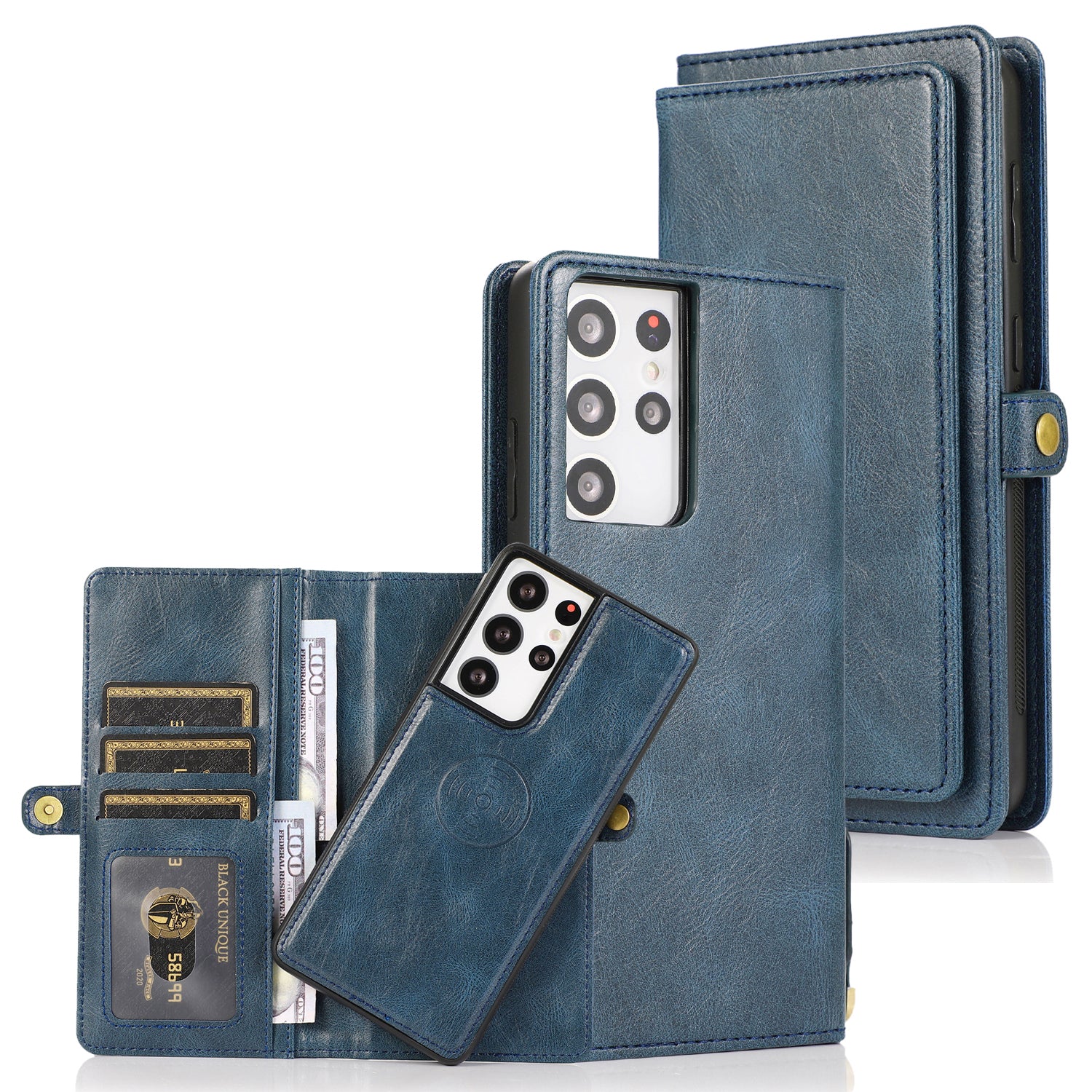 Retro Leather Magnetic Wallet Phone Case For Samsung Galaxy Note 20, Note 20 Ultra, Note 10, Note 10 Plus