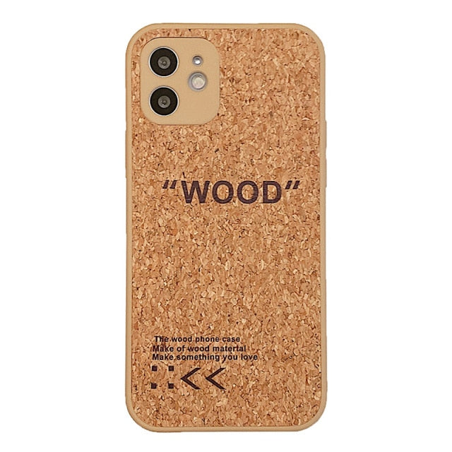 Cork Wood Breathable Shockproof Soft Silicone Phone Case For Samsung S21 Series