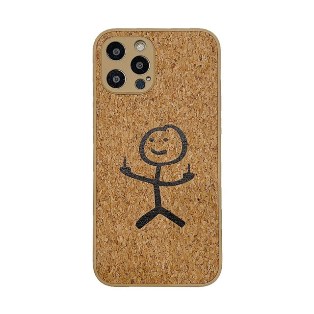 Cork Wood Breathable Shockproof Soft Silicone Phone Case For Samsung S20 Series