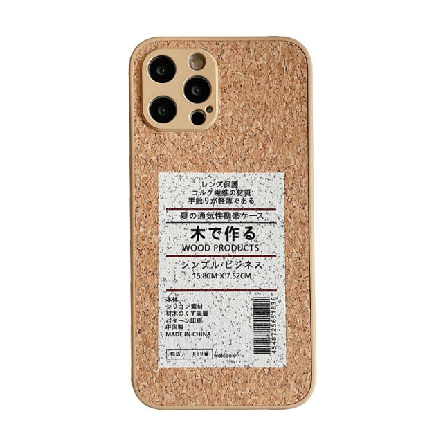 Cork Wood Breathable Shockproof Soft Silicone Phone Case For Samsung S20 Series