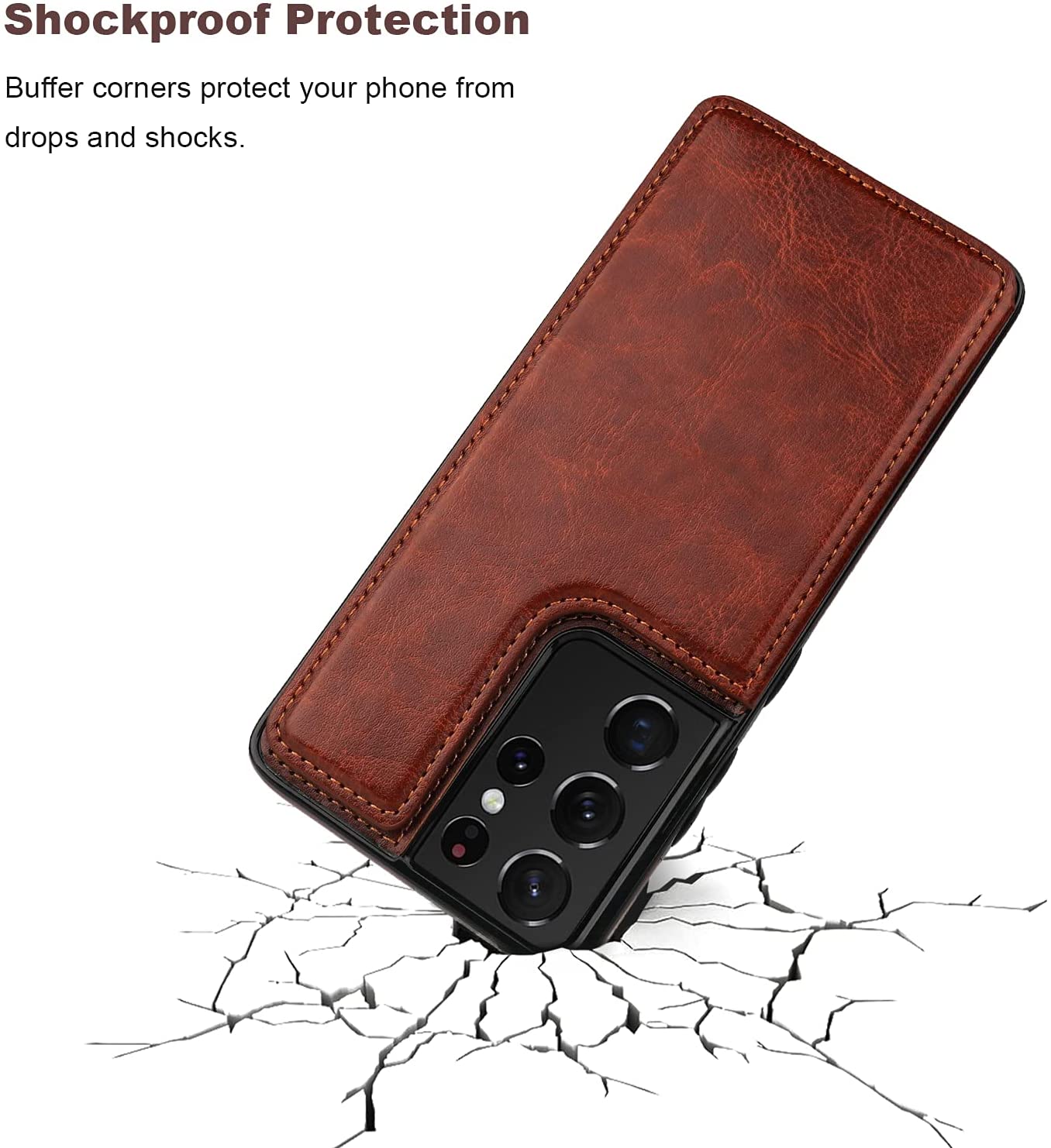 Luxury Slim Fit Leather Wallet Card Slots Shockproof Phone Case For Samsung Galaxy S21 Series