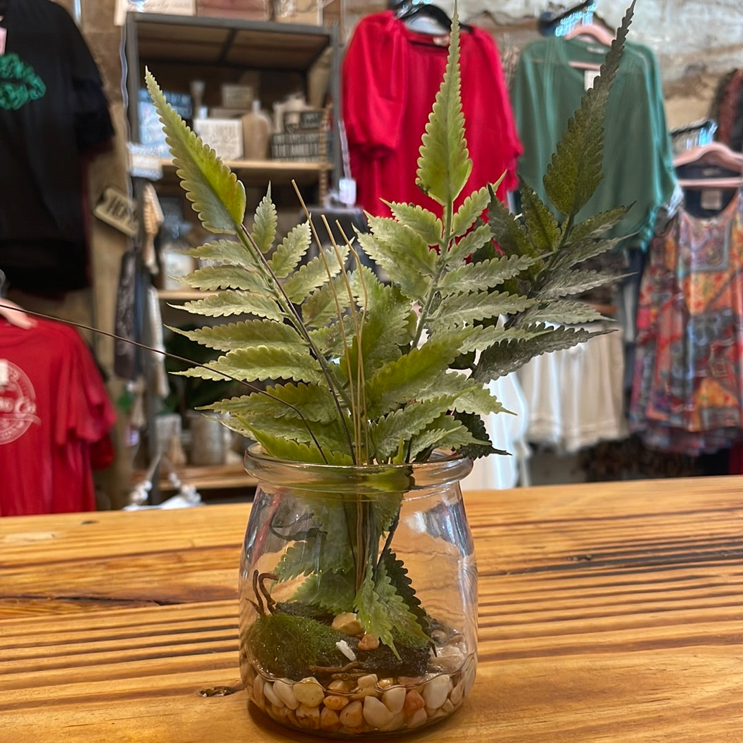 Plant - Faux Fern in Glass Jar