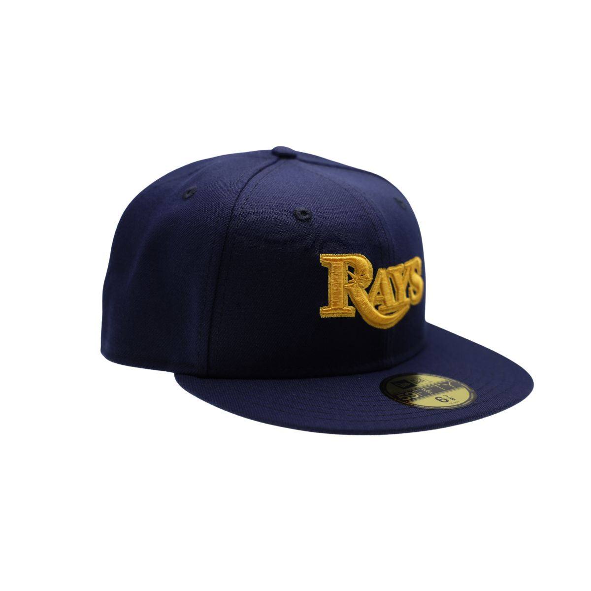 Rays New Era Navy Gold Wordmark 59Fifty Fitted Hat