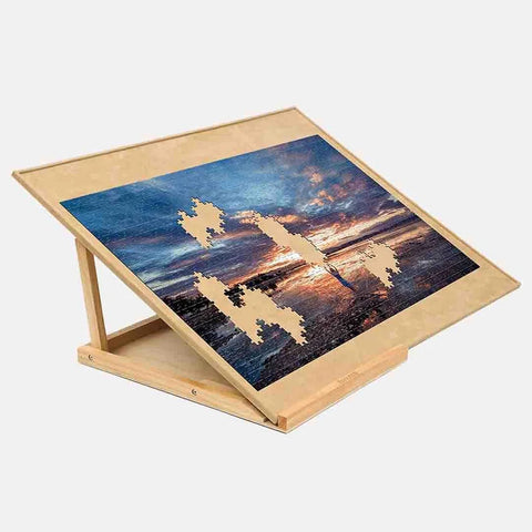 Wooden Easel Adjustable Puzzle Board
